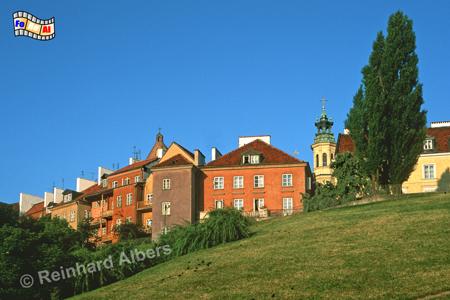 Die Warschauer Altstadt liegt auf einer Anh�he oberhalb der Weichsel, Polen, Warschau, Warszawa, Foto, foreal, Altstadt, Weichsel