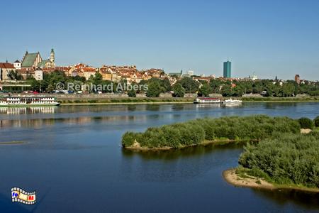 Blick �ber die Weichsel auf die Warschauer Altstadt, Polen, Warschau, Warszawa, Foto, foreal, Altstadt, Weichsel