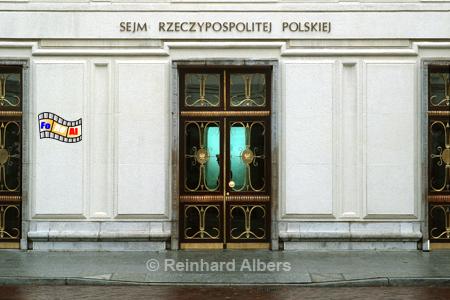 Sejm - Eingang zum Polnischen Parlament., Polen, Polska, Warschau, Warszawa, Parlament, Sejm, 