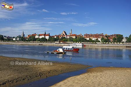 Blick vom Ostufer der Weichsel auf Alt- und Neustadt, Polen, Polska, Warschau, Warszawa, Altstadt, Panorama, Albers, Foto, foreal,