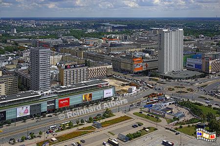 Blick vom Kulturpalast auf die sogenannte Ostfront., Polen, Polska, Warschau, Ostfront, Kulturpalast, Foto, foreal, Albers