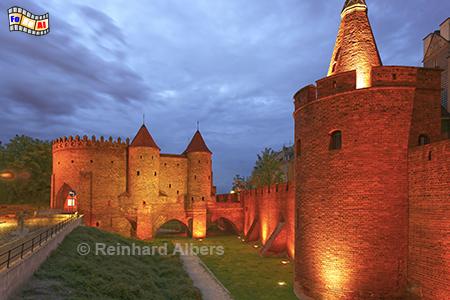 Bastion Barbakan und Stadtmauer, Polen, Polska, Warschau, Warszawa, Barbakan, Bastion, Stadtbefestigung, Albers, Foto, foreal,