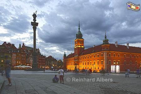 Schlossplatz mit Sigismunds�ule in Warschau, Polen, Polska, Warszawa, Warschau, Schloss, Zamek, Sigismund, S�ule, Foto, foreal, Albers