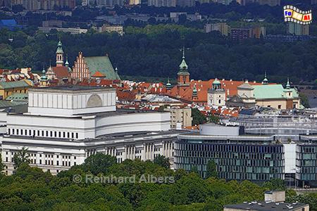 Blick vom Kulturpalast in Richtung der wiederaufgebauten Altstadt, 