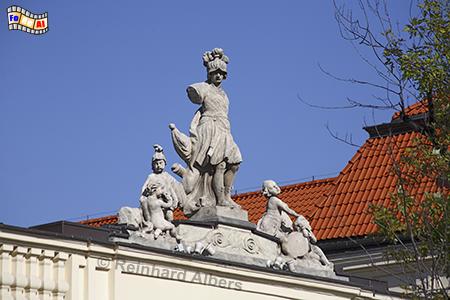 Dachskulptur in der Krakowskie Przedmiescie, Polen, Polska, Warschau, Warszawa, Skulptur, Krakowskie, Przedmiescie, Foto, foreal, Albers,
