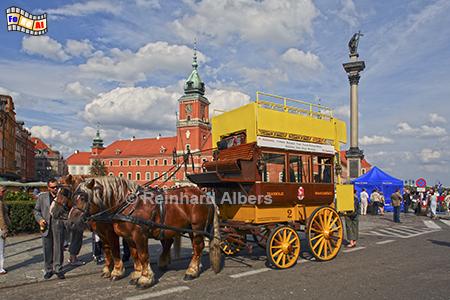 Pferdestra�enbahn vor dem Warschauer Schloss, 