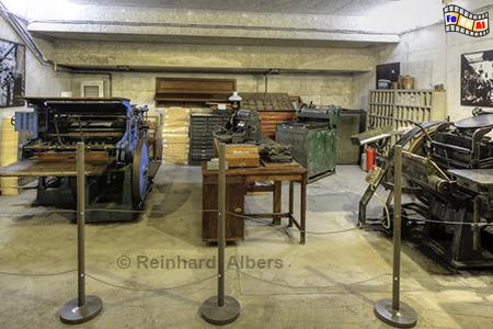 Untergrunddruckerei im Museum zum Warschauer Aufstand 1944., Polen, Polska, Warschau, Warszawa, Aufstand, Museum, Zweiter Weltkrieg, Foto, foreal, Albers