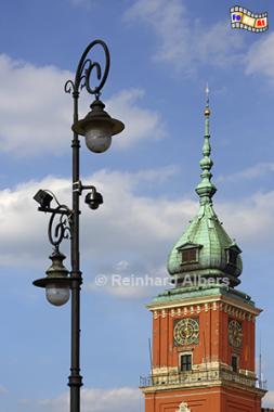 Schlossplatz, Polen, Warschau, Warszawa, Laterne, Schlossplatz, Foto, foreal