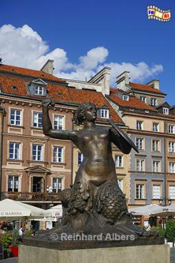 Sirene auf dem Alten Markt, Polen, Warschau, Warszawa, Sirene, Stare Rynek, Alter Markt,, Foto, foreal