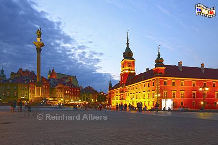 Schlossplatz mit Sigismundsule in Warschau, Polen, Polska, Warszawa, Warschau, Schloss, Zamek, Sigismund, Sule, Foto, foreal, Albers