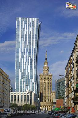 Modernes Hochhaus im Zentrum, Polen, Warschau, Warszawa, Architektur, Hochhaus, Wolkenkratzer, Foto, foreal, Albers,