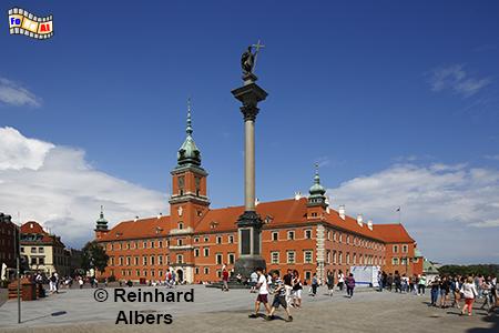 Warschauer Schloss mit Sigismunds�ule, Polen, Warschau, Warszawa, Schloss, Platz, K�nig, Foto, foreal, Zamek, Sigismunds�ule
