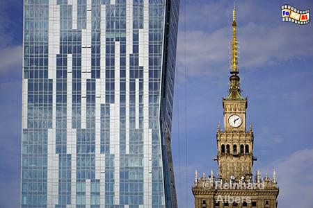 Kulturpalast + moderne Architektur, Polen, Polska, Warschau, Warszawa, Kulturpalast, Foto, foreal, Albers