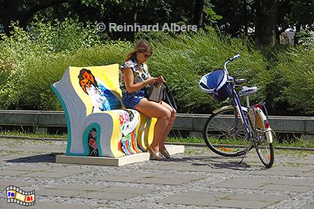 Bemalte Bank, Polen, Polska, Warschau, Warszawa, Kunst, Bank, Graffiti, Albers, Foto, foreal,