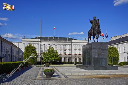 Prsidentenpalast (Pałac Radziwiłłowski oder Namiestnikowski) in der
Krakowskie Przedmieście, Polen, Polska, Warschau, Warszawa, Prsidentenpalast, Poniatowski, Aigner, Albers, Foto, foreal,
