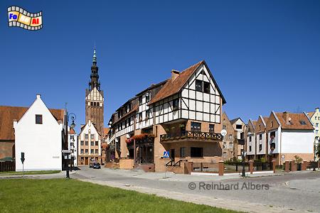 Elbląg (Elbing) - Blick auf die Stadt mit der Nikolaikirche., Polen, Polska, Elbing, Elbląg, Nikolaikirche, Albers, Foto, foreal
