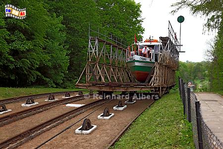 Oberlandkanal bei Buczyniec (Buchwalde). Auf Schienen werden die Boote bergauf gezogen., Polen, Polska, Oberland, Kanal, Albers, Buchwalde, Buczyniec, Rollberge, Ebene, Foto, foreal,