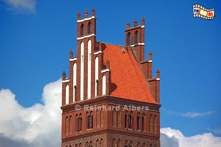 Turmgiebel der Domkapitelkirche in Dobre Miasto (Guttstadt)., Polen, Dobre Miasto, Guttstadt, Ermland, Albers, Foto, foreal, Domkapitelkirche,