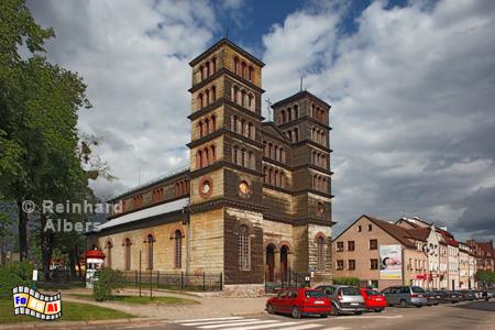 Diese h�lzerne Kirche in Lidzbark Warmiński wurde 1823 als ev. Gotteshaus nach einem Entwurf von Kark-Friedrich Schinkel errichtet, heute orthodoxe Kirche., Polen, Polska, Warmia, Ermland, Heilsberg, Lidzbark, Albers, Foto, foreal,