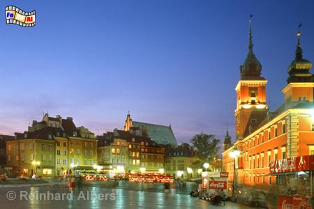 Warschau Schlossplatz am Abend, Polen, Warschau, Schloss, Schlossplatz, Sigismunds�ule, foreal, Foto, Albers, Polska, Warszawa, Zamek