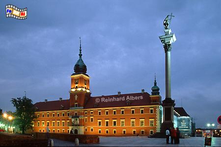Warschau Schloss + Sigismunds�ule, Polen, Warschau, Schloss, Schlossplatz, Sigismunds�ule, foreal, Foto, Albers, Polska, Warszawa, Zamek