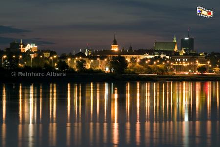 Warschau - abendlicher Blick ber die Weichsel auf die Altstadt, Polen, Polska, Warschau, Warszawa, Weichsel, Altstadt, Foto, foreal, Reinhard, Albers