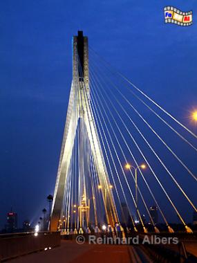 Warschau - Die Świętokrzyski-Br�cke (Heiligkreuzbr�cke) aus dem Jahr 2000, ein Beispiel f�r moderne Architektur., Polen, Polska, Warschau, Warszawa, foreal, Foto, Reinhard, Albers, Świętokrzyski, Br�cke, 