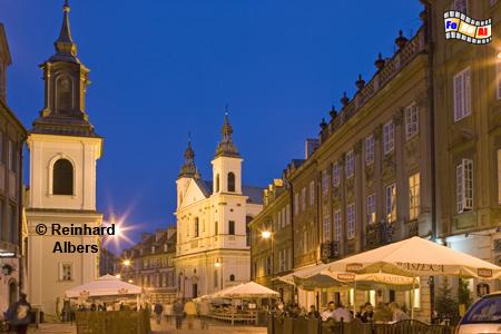 Warschau - Ulica Freta in der Neustadt mit der Heiliggeistkirche im Hintergrund rechts., Polen, Polska, Warschau, Warszawa, Foto, foreal, Reinhard, Albers, Heiliggeistkirche, Freta, Neustadt, Nowe Miasto