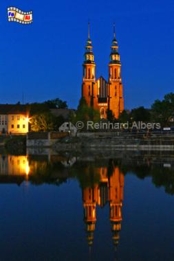 Opole (Oppeln) - Kathedrale an der Oder., Polen, Polska, Schlesien, Oppeln, Opole, Oder, Odra, Kathedrale, foreal, Albers, Foto