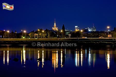 Warschau - Weichsel mit Kulturpalast im Hintergrund., Polen, Polska, Warschau, Warszawa, Weichsel, Kulturpalst, foreal, Reinhard, Albers, Foto