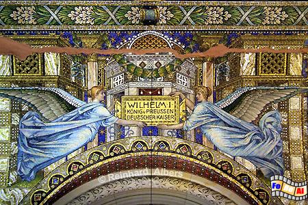 Mosaik in der Gedenkalle in der Ruine der Ged�chtniskirche., Berlin, Gedenkhalle, Ged�chtniskirche, Mosaik, Kaiser Wilhelm