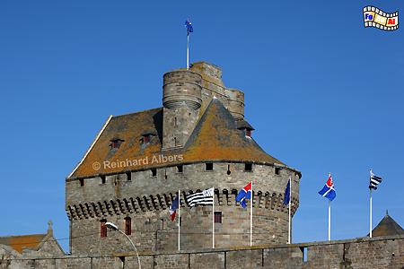 Saint-Malo: Schlossturm, Frankreich, Bretagne, Saint-Malo, Schloss, ch�teau, Albers, Foto, foreal,