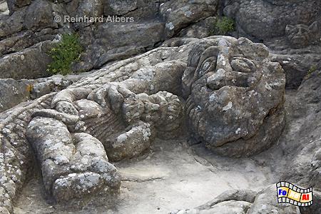 Rochers sculpts (Felsskulpturen) des Abb Four (1839-1910) bei Rothneuf., Frankreich, Bretagne, Rothneuf, Felsskulpturen, Four, Abb, Granit, Albers, Foto, foreal,
