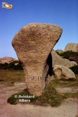 C�te du granit rose - Skulptur 'Le Pied', Bretagne, Ploumanach, Albers, Foto, foreal, Granit, 