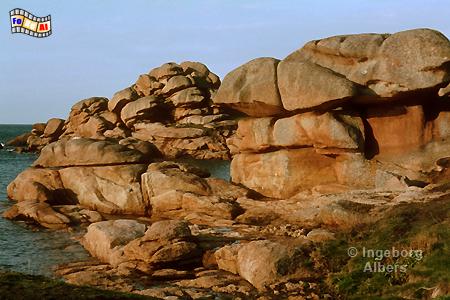 C�te du granit rose bei Ploumanch., Frankreich, Bretagne, Nordk�ste, Ploumanch, Granit, Albers, Foto, foreal,
