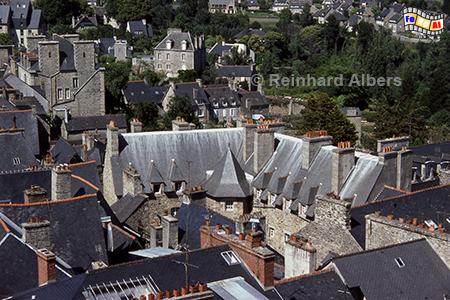 Dinan - D�cherlandschaft, Frankreich, Bretagne, Dinan, Altstadt, Foto, Albers, foreal,