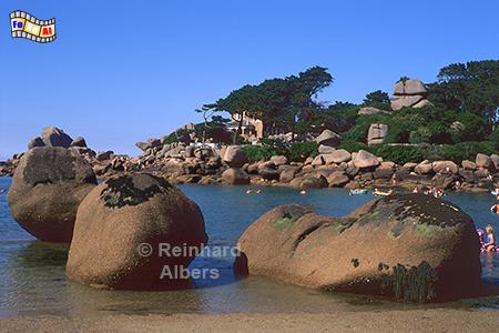 Plage Saint Guirec bei Ploumanach, Frankreich, Bretagne, Nordkste, Ploumanach, Granit, Plage, Guirec, Albers, Foto, foreal,
