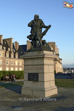 Denkmal fr jacques cartier, den Entdecker Kanadas, in Saint-Malo, Frankreich, Bretagne, Saint-Malo, Cartier, Jacques, Denkmal, Albers, Foto, foreal,