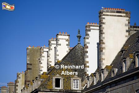 Saint-Malo Schornsteine, Frankreich, Bretagne, Saint-Malo, Albers, Foto, foreal,