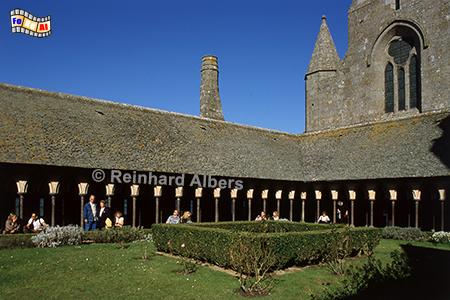 Mont Saint-Michel, Kreuzgang im Kloster, Normandie, Frankreich, Mont, Saint-Michel, Klosterberg, Kreuzgang, Abbaye, Albers, Foto, foreal,