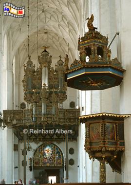 Gdańsk (Danzig) - Kościl Mariacki.
Hochkanzel und Orgel in der Marienkirche. , Polen, Danzig, Gdańsk, Rechtstadt, Marienkirche, Kościl, Mariacki. Albers, Foto, foreal