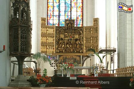 Gdańsk (Danzig) - Kościl Mariacki.
Den Hochaltar aus der Werkstatt des Meisters Michael aus Augsburg (1510-17)., Polen, Danzig, Gdańsk, Rechtstadt, Marienkirche, Kościl, Mariacki. Albers, Foto, foreal