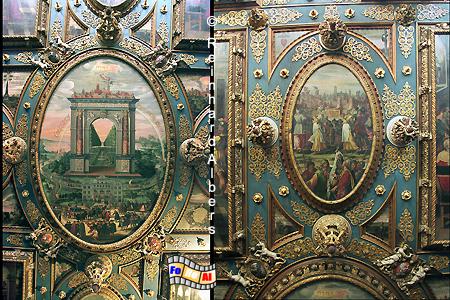 Decke mit Gem�lden von Isaak van dem Blocke im Roten Saal des Rathauses., Polen, Danzig, Gdańsk, Długi, Targ, Langer, Markt, Ratusz, Rathaus, Rechtstadt, Roter, Saal, Albers, Foto, foreal