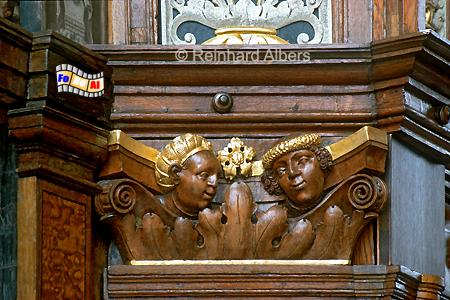 Dwr Artusa (Artushof) - Holschnitzereien in der Prachthalle., Polen, Danzig, Gdańsk, Dwr, Artusa, Artushof, Holzvertfelung, Albers, Foto, foreal