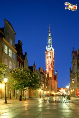 Ulica Długa (Langgasse) mit Blickrichtung Rechtstdtischem Rathaus., Polen, Danzig, Gdańsk, Długi, Targ, Langer, Markt, Ratusz, Rathaus, Rechtstadt, Albers, Foto, foreal