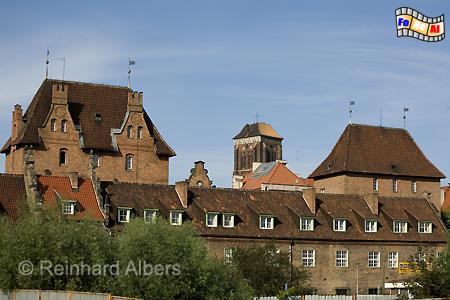 Blick auf die Rechtstadt mit dem Turm der Marienkirche in der Mitte, Polen, Danzig, Gdańsk, Rechtstadt, Albers, Foto, foreal