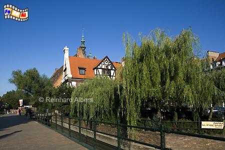 Am Radauene-Kanal steht das wiederaufgebaute Haus des Mllers von der Groen Mhle., Polen, Danzig, Gdańsk, Altstadt, Groe Mhle, Radaune, Albers, Foto, foreal
