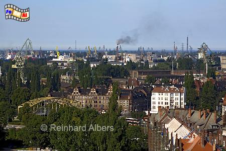 Blick auf die Danziger Werft., Polen, Danzig, Gdańsk, Werft, Krne, Albers, Foto, foreal