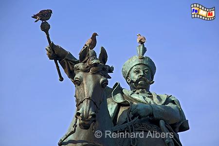 Denkmal f�r den Polnischen K�nig Jan III. Sobieski auf dem fr�heren Holzmarkt, heute Targ Drzewny., Polen, Danzig, Gdańsk, Rechtstadt, Sobieski, Denkmal, Holzmarkt, Drzewny, Albers, Foto, foreal