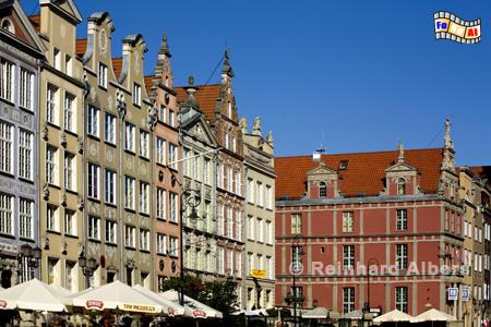 Brgerhuser am Długi Targ (Langen Markt)., Polen, Danzig, Gdańsk, Długi, Targ, Langer, Markt, Rechtstadt, Albers, Foto, foreal